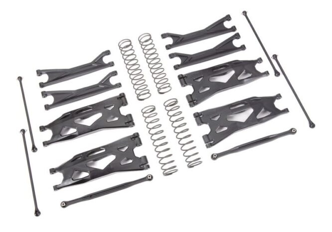 Traxxas TRX7895 Wide-X-Maxx-Kit black wishbones, tie rods, shafts + spring