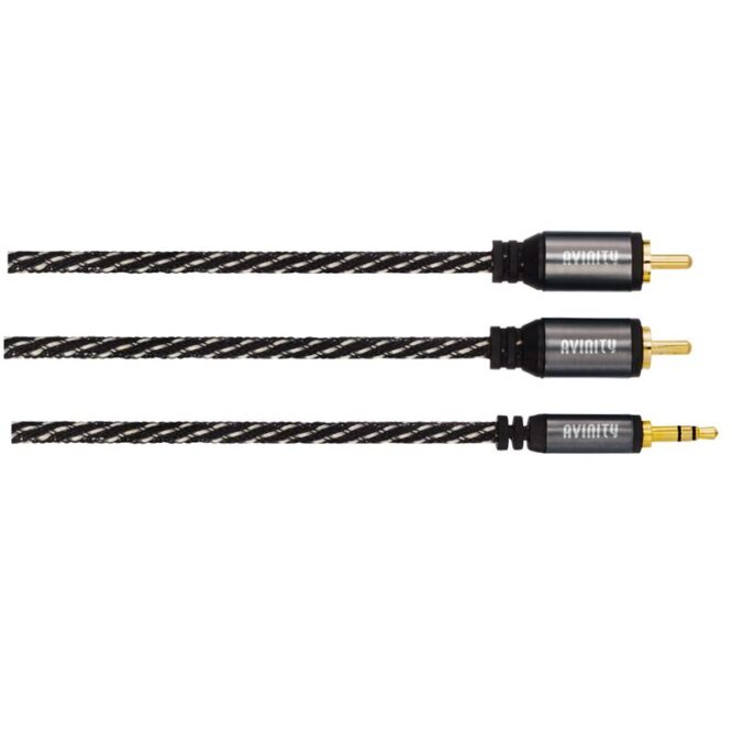 Avinity 2 RCA - 3,5mm, 1,5 m, must/hall - Audio kaabel