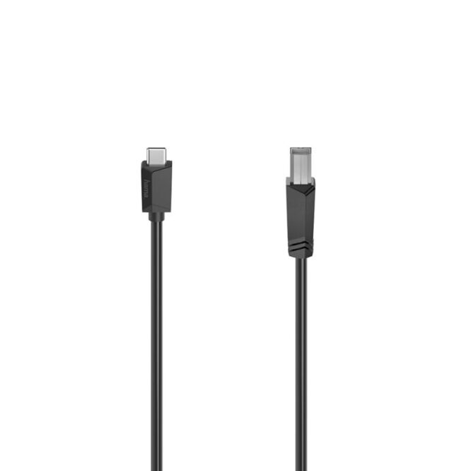 Hama USB 2.0 Cable, USB-C, USB-B, 1,5 m, must - Kaabel