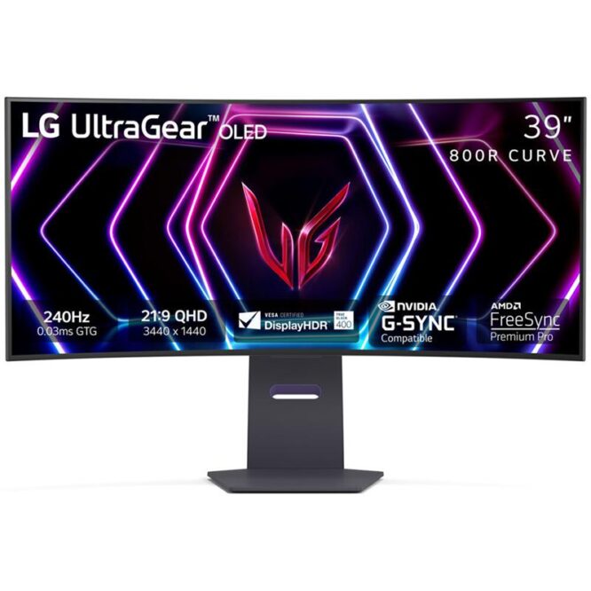 LG UltraGear OLED, 39'', WQHD, OLED, 240 Hz, nõgus, must - Monitor