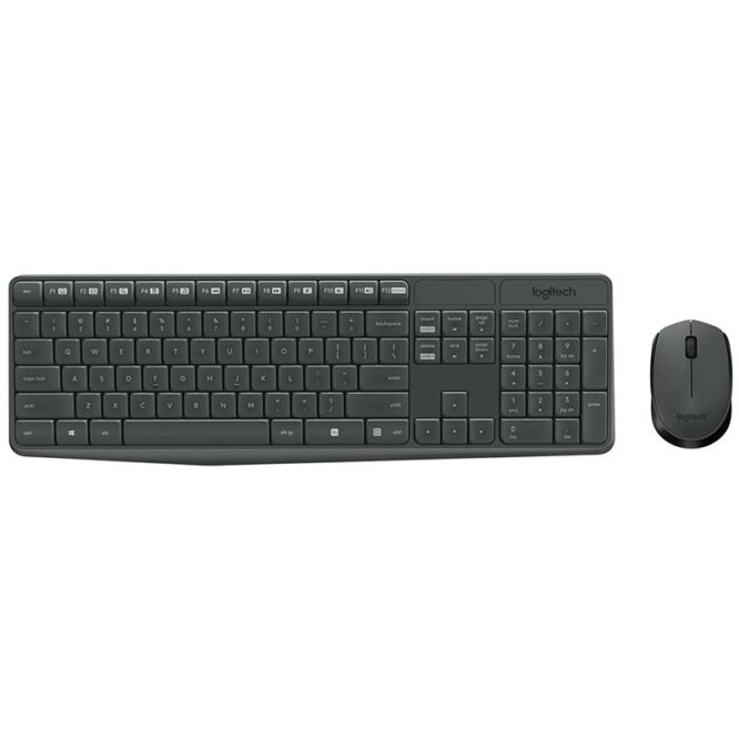 Logitech MK235, US, must - Juhtmevaba klaviatuur + hiir