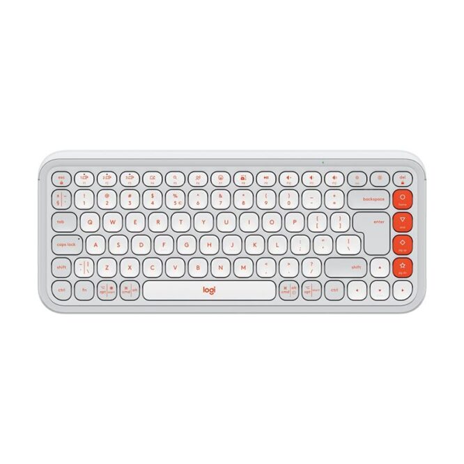 Logitech POP Icon Keys, US, valge/oranž - Juhtmevaba klaviatuur