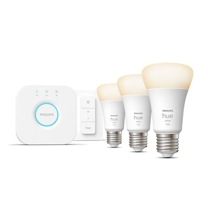 Philips Hue Starter Kit, Bridge, Dimmer, 3x E27, valge - Nutivalgusti stardikomplekt