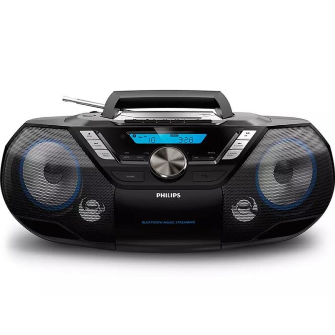 Philips AZB798T, FM, DAB+, Bluetooth, USB, CD, kassett, must - Magnetoola