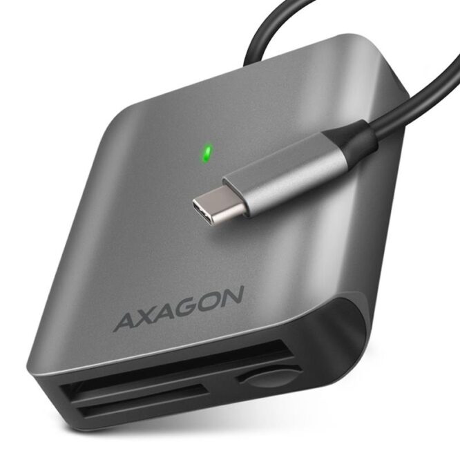 AXAGON CRE-S3C SuperSpeed USB-C UHS-II Reader, tumehall - Mälukaardilugeja