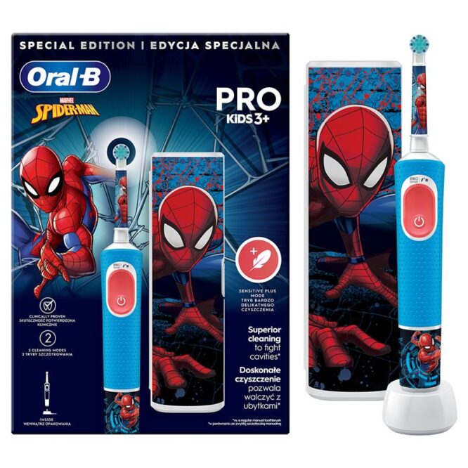 Braun Oral-B Vitality PRO Kids, Spiderman - Elektriline hambahari + vutlar