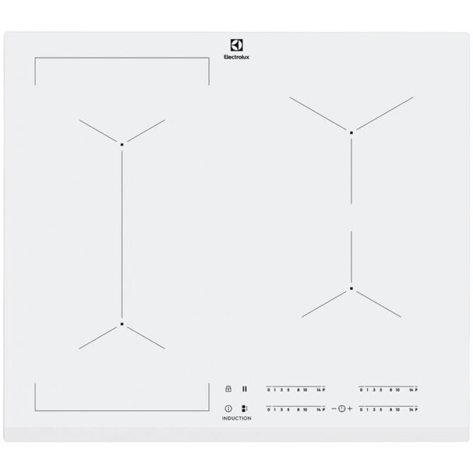 Electrolux, EcoTimer, laius 59 cm, raamita, valge - Integreeritav induktsioonpliidiplaat