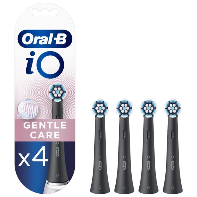 Braun Oral-B iO Gentle Care Black, 4 tk, must - Lisaharjad