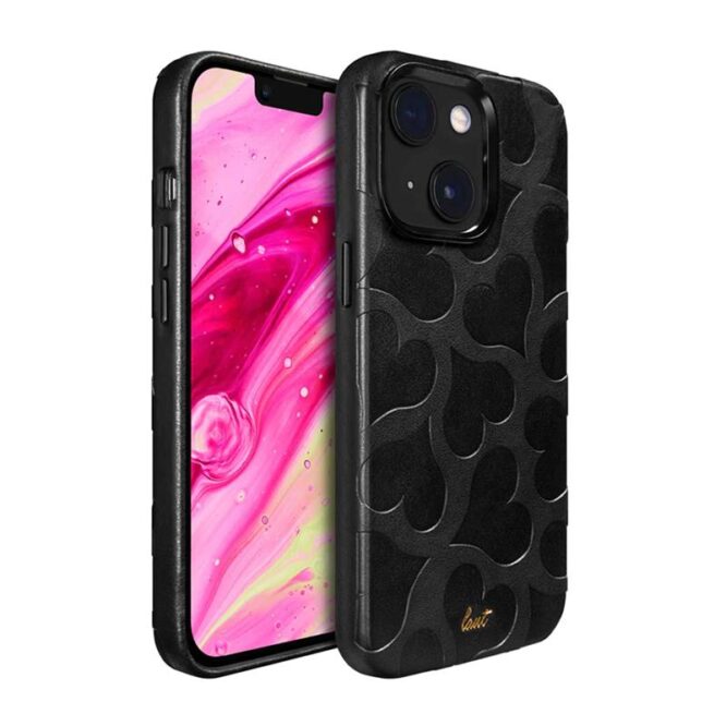 LAUT MOTIF, iPhone 14, hearts, must - Nutitelefoni ümbris