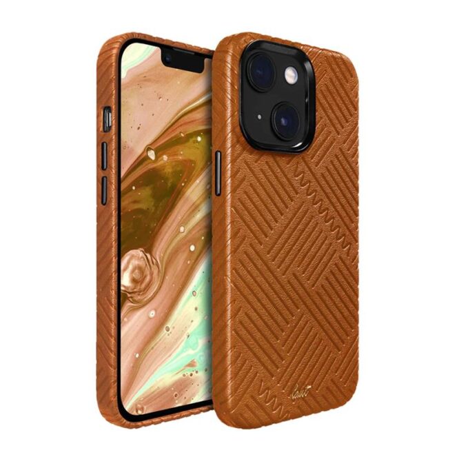 LAUT MOTIF, iPhone 14, stripes, pruun - Nutitelefoni ümbris