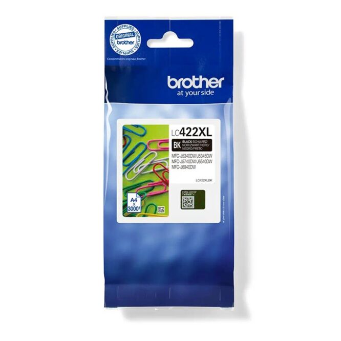 Brother LC422BK XL, must - Tindikassett