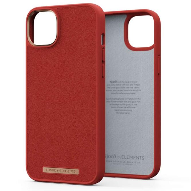 Njord byElements Suede Comfort+, iPhone 14 Plus, punane - Ümbris