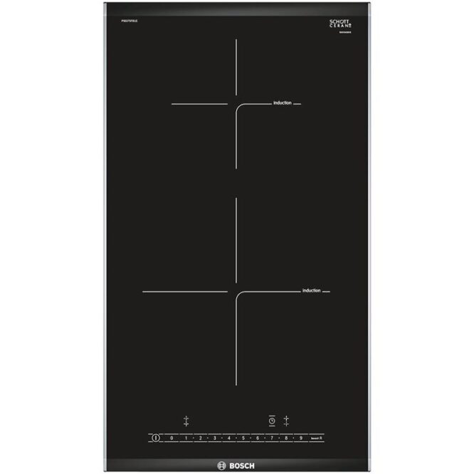 Bosch seeria 6 Domino, laius 30,6 cm, terasraamiga, must - Integreeritav induktsioonpliidiplaat