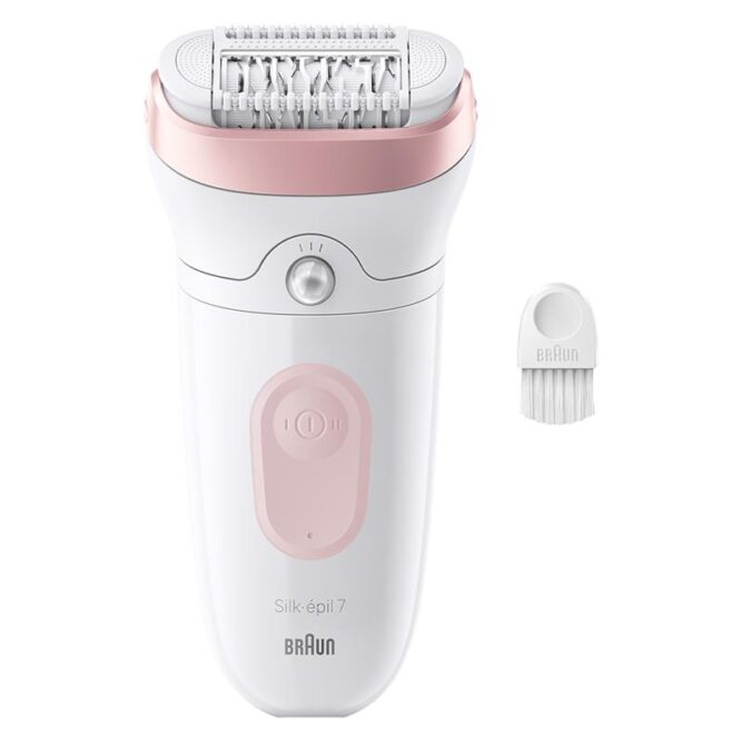 Braun Silk epil 7, märg- ja kuivkasutus, valge/roosa - Epilaator