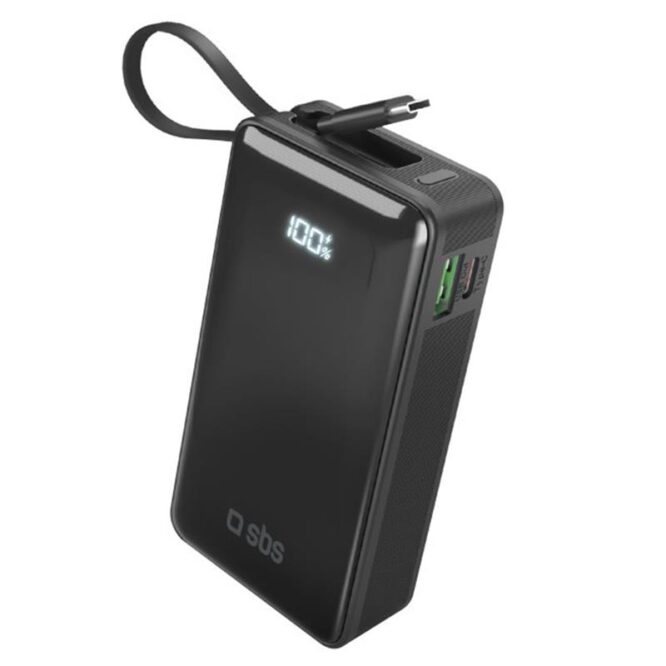 SBS LCD Power Bank, 10000 mAh, must - Akupank