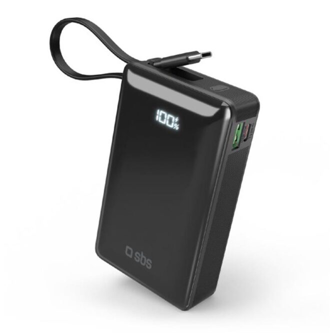 SBS LCD Power Bank, 20000 mAh, must - Akupank