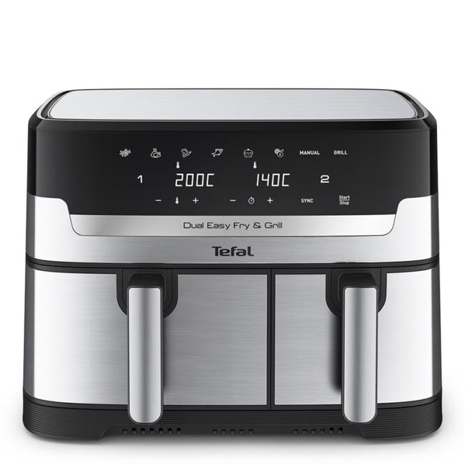 Tefal Dual Easy Fry & Grill Air Fryer, 8.3 L, roostevaba teras - Kuumaõhufritüür