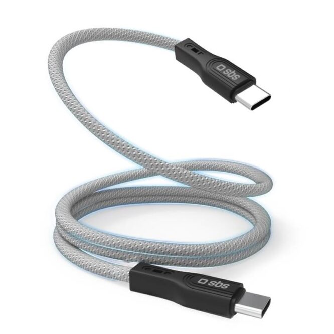 SBS USB-C - USB-C, magneetiline viimistlus, 1 m, must - Kaabel