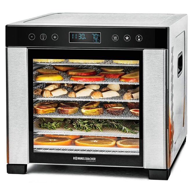 Rommelsbacher, 600 W, roostevaba teras/must - Toidukuivati