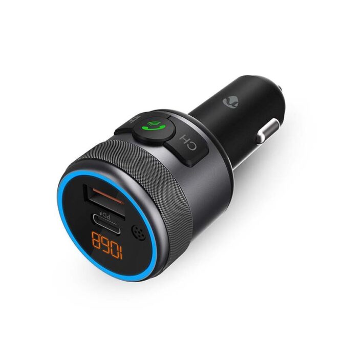 Nedis Car FM Transmitter, must - FM saatja