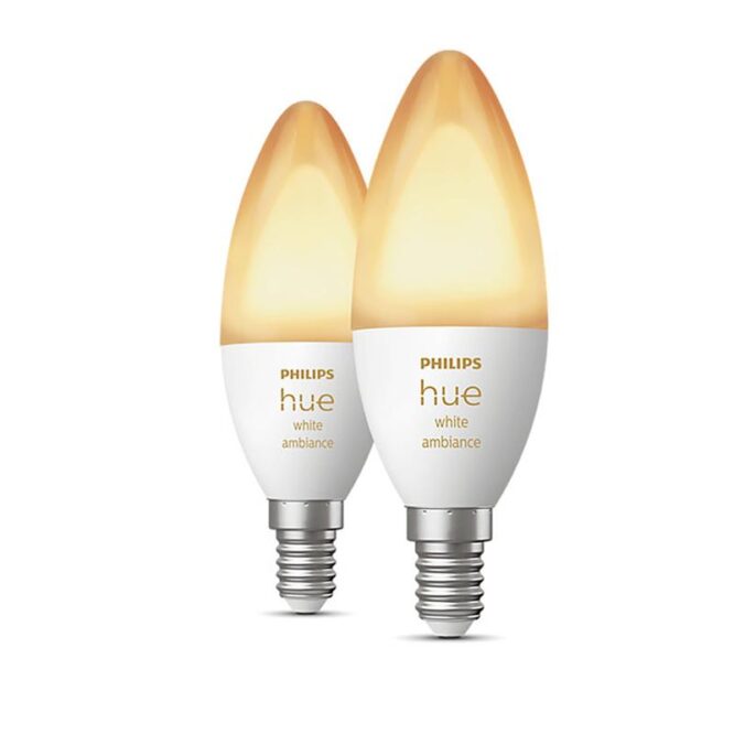 Philips Hue White Ambiance, E14, valge, 2 tk - Nutivalgusti
