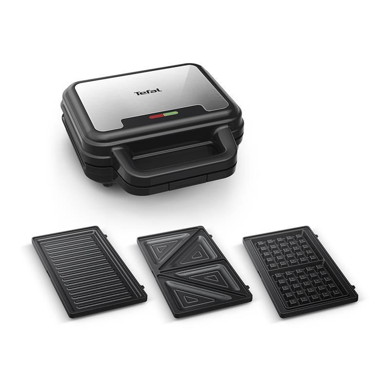 Tefal UltraCompact 3in1, hall/must - Vahvlimasin, Võileivagrill & Panini Press