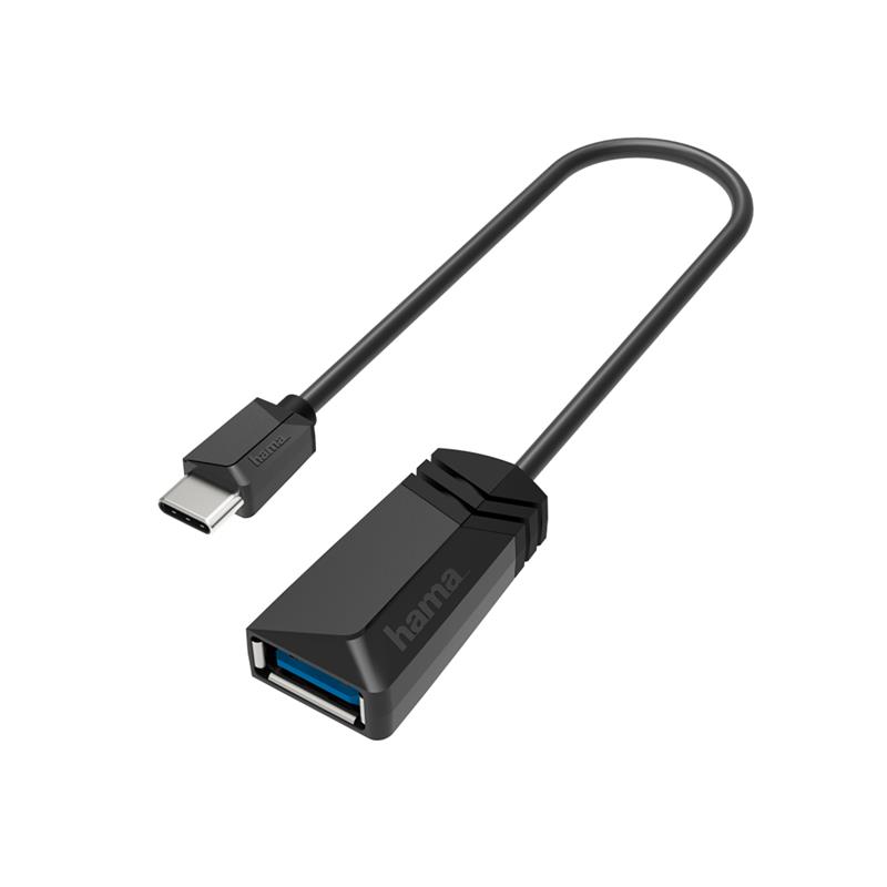 Hama USB-C pistik > USB-A 3.1 pesa, 0,15 m, must - Adapter