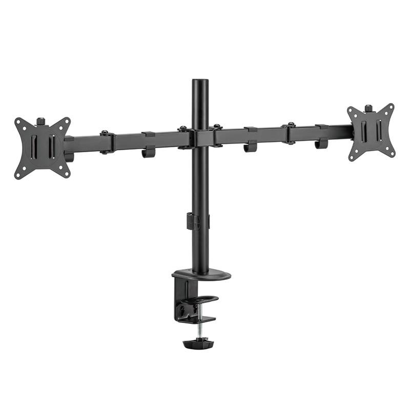 Deltaco Dual Desk Mount, 13-32'', must - Monitori statiiv