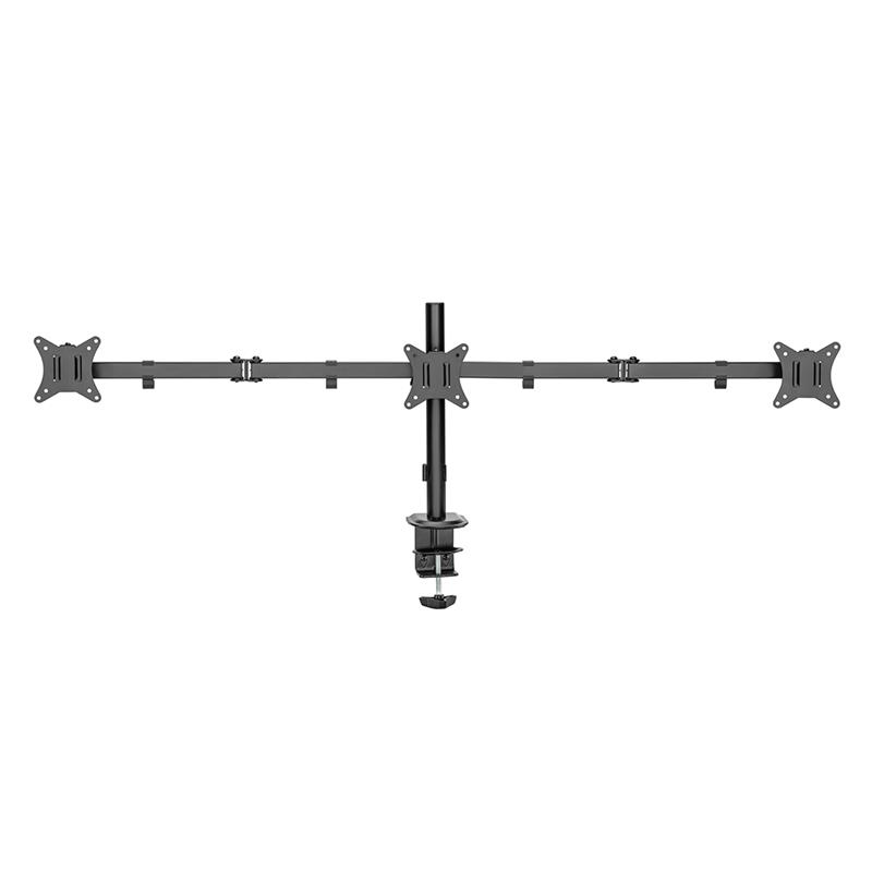 Deltaco Triple Desk Mount, 13-27'', must - Monitori statiiv
