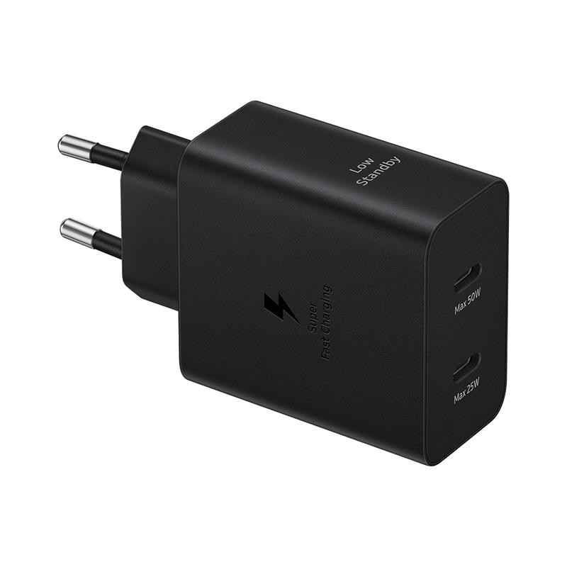 Samsung Dual USB-C, 50 W, must - Vooluadapter