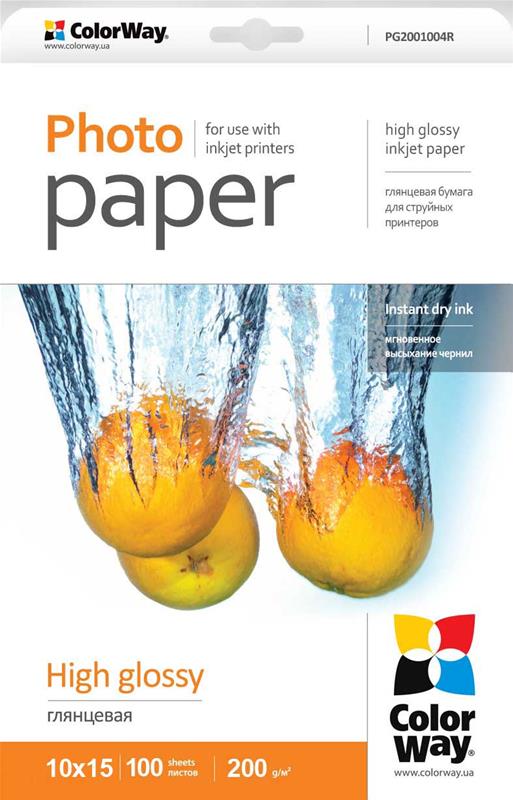 ColorWay 10x15, 200 g/m², 100 lehte, läikiv - Fotopaber