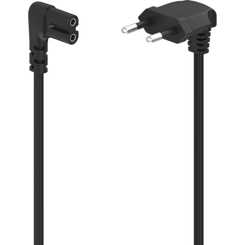 Hama Power Cord, 2-pin 90°, 1,5 m, must - Voolukaabel