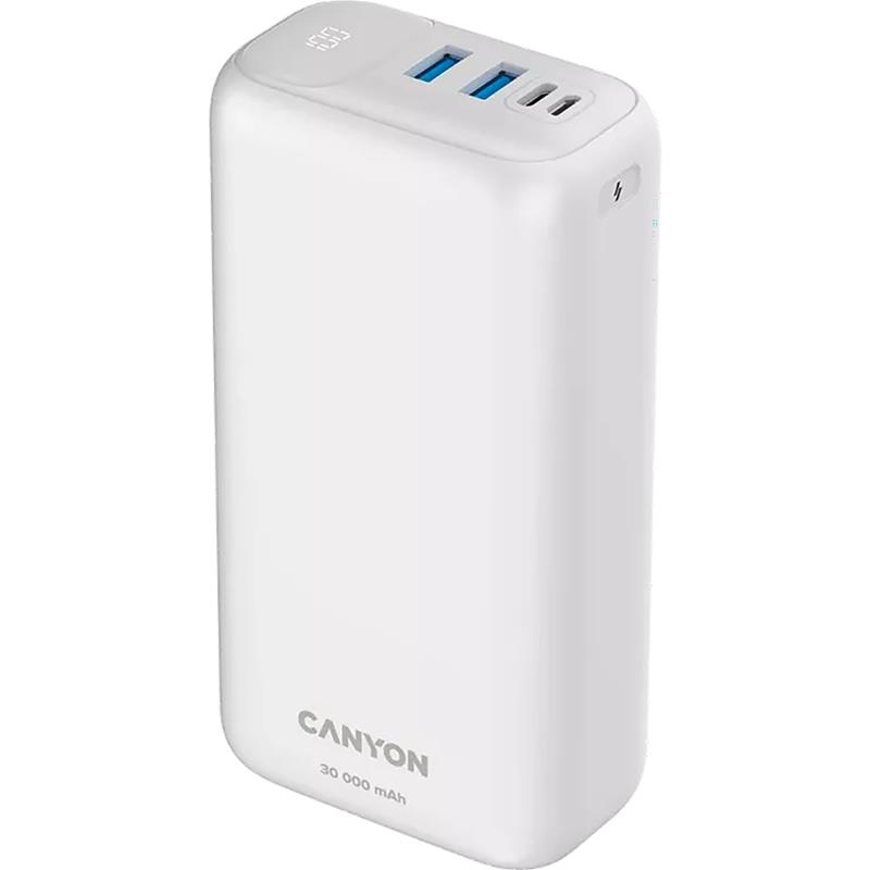 Canyon PB-301, 30 000 mAh, USB-A, USB-C, valge - Akupank