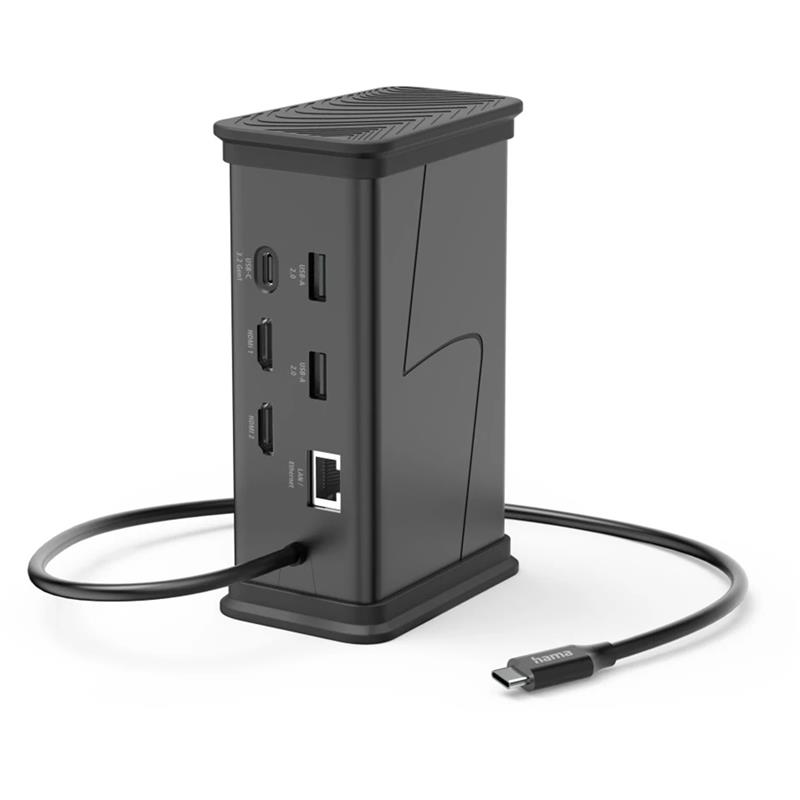 Hama Connect2Office, USB-C, 9 ports, 100 W, hall - Sülearvuti dokk