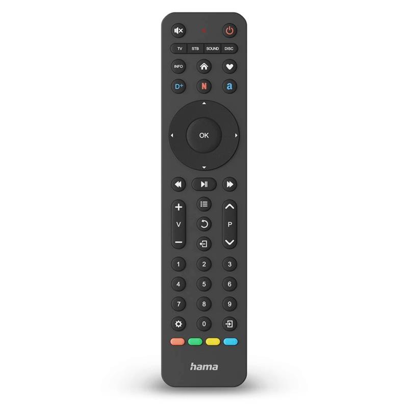 Hama 4-in-1 Universal TV Remote Control, must - Universaalne juhtimispult