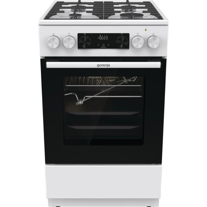 Gorenje, 70 L, laius 50 cm, valge - Gaasipliit elektriahjuga
