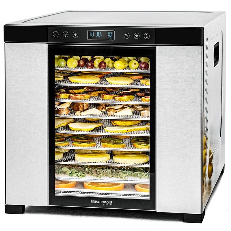 Rommelsbacher, 1000 W, roostevaba teras/must - Toidukuivati