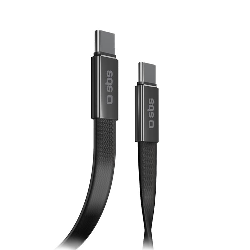 SBS Slim charging and data cable, 60 W, 1 m, USB-C, must - Kaabel